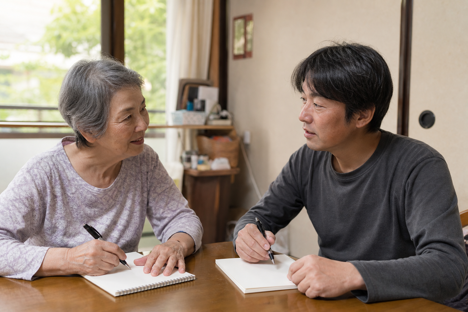 頼ってよい範囲を家族で決めるための三つの質問のイメージ